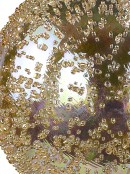 20cm Iridescent Gold Large Display Beaded Bauble