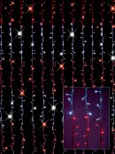 Synchronised Red & White LED Curtain Light Display - 3.2m