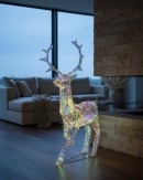 1.4m Outdoor 3D Iridescent & Holographic Standing Reindeer LED Light Display
