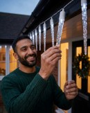 24x Natural Look Glacier Icicle Lights 8 Function Cool White LED | 7m