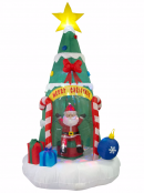 Santa Sitting In Christmas Tree Illuminated Inflatable - 2.4m