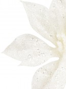 White With Silver Glitter Poinsettia Decorative Christmas Floral Pick - 17cm