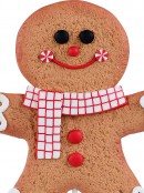 Gingerbread Man Cookie With Check Scarf Christmas Tree Decoration - 13cm