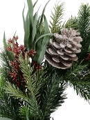 Pine With Eucalyptus Leaves, Flowers & Pinecones PVC Christmas Wreath - 44cm