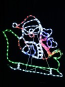 Santa & Sleigh With 3 Reindeers LED Christmas Light Display Silhouette - 2.5m