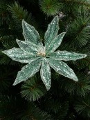 30cm Mint Green Sequins On Mesh Poinsettia Flower Christmas Tree Clip Pick