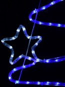 Blue & Cool White LED Christmas Tree With Stars Rope Light Silhouette - 83cm