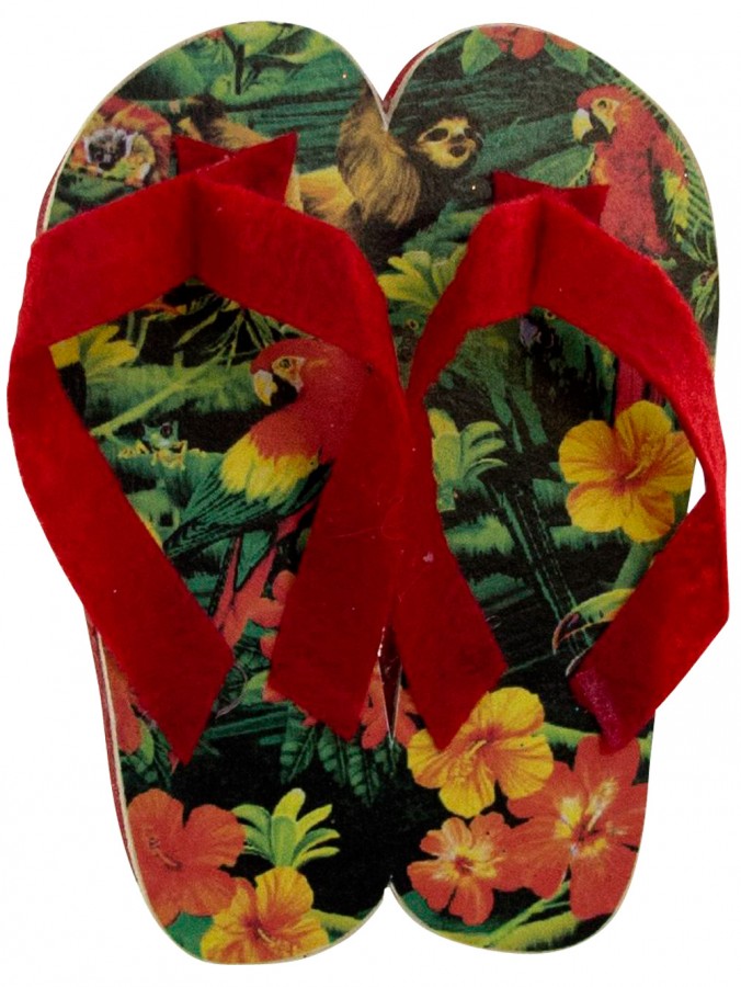 Red Tropical Thongs Hanging Decoration - 10cm