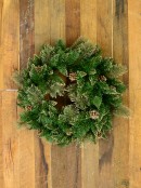 Balsam Pine Wreath With 132 Gold Glittered Tips & Pine Cones - 56cm