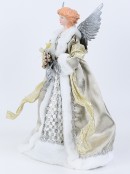 Gold & Silver Luxe Angel With Silver Wings Christmas Tree Top Decoration - 42cm