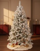 2.3m Dawn White Heavily Flocked Christmas Tree | 1144 Tips & Hinged Branches