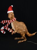 Warm White With Twinkle LED 3D Fabric Christmas Kangaroo Light Display - 1.1m