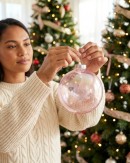 2x Lustrous Pink Tinted Grand Iridescent Soap Bubble Ball Bauble | 15cm