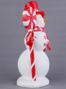 25cm Red & White Lollipop Joyous Snowman Resin Figurine Ornament
