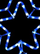 Blue & Cool White LED Double Star Rope Light Silhouette - 52cm