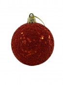 Red Beaded Baubles With Sequins - 6 x 60mm