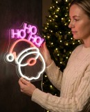 26cm Santa & Ho Ho Ho Indoor Neon LED Display On Acrylic Board