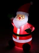 Happy Greeting & Sitting Santa Illuminated Christmas Inflatable Display - 1.2m