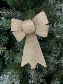 24cm Gold Glitter PVC Christmas Bow