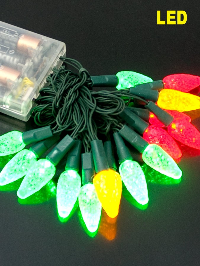 16 Multi Colour LED Strawberry Bulbs Battery Light - 2.4m