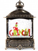 Dr. Seuss Grinchmas Wood Stove Look Christmas Lantern Snow Globe - 27cm