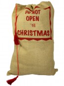 Do Not Open 'Til Christmas Jute Santa Sack - 65cm