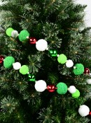 Metallic & Plush Red, White & Green With Pearl Bauble Christmas Garland - 1.8m