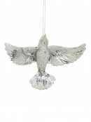Silver Bird Hanging Ornament - 12cm