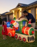 2.4m Santa Express Train Inflatable Display | LED Outdoor Locomotive Scene