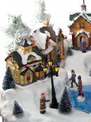 Illuminated, Animated & Musical Mountain Village Scene Ornament - 53cm
