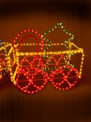 3D Rope Light Train With Two Carriages - 2m