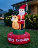 1.5m Santa Riding Mechanical Deer Bull | Animated LED Outdoor Inflatable