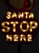 Santa Stop Here LED Blow Mould Solar Stake Light - 80cm
