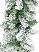 2.7m Dawn White Moderately Flocked Spruce Christmas Garland | 180 Tips