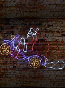 1.5m Dynamic Taking Off Santa On Motorcycle Christmas LED Light Display