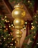 55cm Metallic Gold Glitter Striped Large Display Ellipsoid Finial