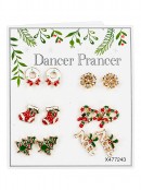 Assorted Christmas Novelty Stud Earrings Multi Pack | 6 Pairs