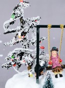 Kids On The Playground Swing Animated LED Christmas Village Scene - 14cm