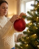 Majestic Red Glitter Large Display Bauble | 20cm