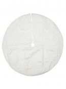 White With Iridescent Glitter Star & Sunburst Pattern Christmas Tree Skirt - 1.2m