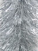Silver Metallic 8ply Classic Christmas Tinsel Garland - 10cm x 5m