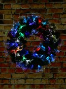 60cm Kaleidoscope Multi Colour LED Fibre Optic Christmas Wreath | 80 Tips