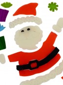 Skating Santa & Presents Gel Window Cling Christmas Decoration - 23cm