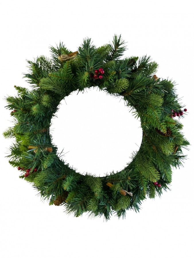 Twist & Plain Needle Wreath With 142 Tips - 58cm