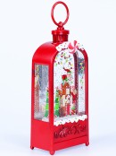 Elves, Candy & Gingerbread Christmas Lantern Snow Globe Ornament - 24cm 