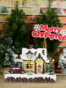 30cm Home For Christmas Animated & Musical LED Village Scene