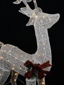 Warm White With Twinkle LED 3D Mesh Reindeer Family Light Display - Set Of 3