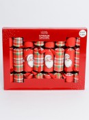Rosy Cheek Jolly Santa & Tartan Pattern Christmas Cracker Bon Bons - 8 x 30cm