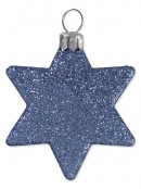 Blue & Silver Metallic & Matte Star Decorations - 20 x 65mm