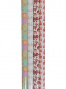 Assorted 8m x 70cm Christmas Decor, Icon & Characters Paper Gift Wrap